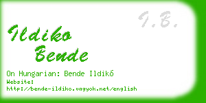 ildiko bende business card